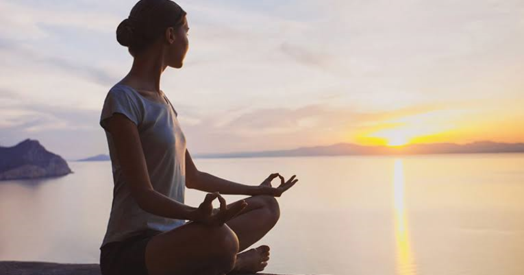 Mindful reflection and breathing in calm environment